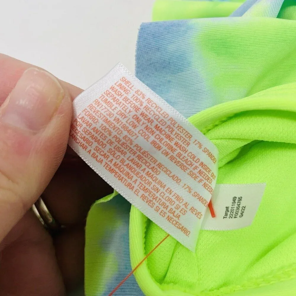 Cat‎ & Jack Youth Girls Medium Sweet Popsicle Tie Dye Bikini Top Blue/Green 1653